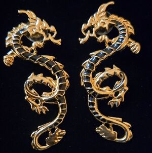 Gold Dragon Earrings